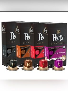 Peet's Espresso Coffee Capsule Variety Pack - 40 total espresso capsules